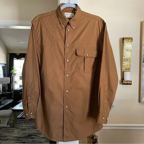 Beretta Other - Beretta Men's Brown Vented Long Sleeve Button Down Hunting/Shooting Shirt Sz SM